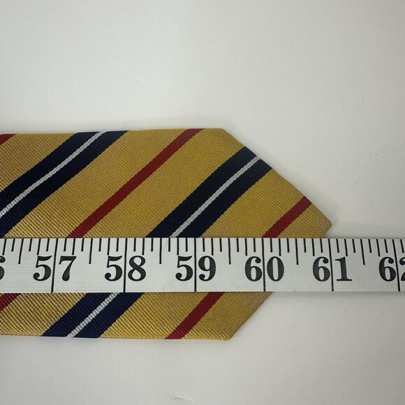 J. Press Men's 100% Silk Necktie Multicolor Striped Repp Handmade in USA NWT - Picture 7 of 7